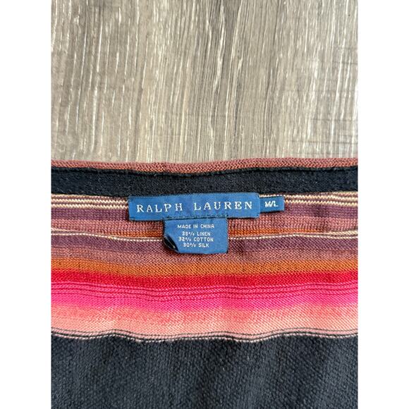 Ralph Lauren Blue Label knitted Poncho Women M/L Multicolor Aztec Indian Western - Picture 3 of 12